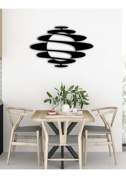 - Tornado Moon Metal Duvar Tablosu - Ev Duvar Dekorasyonu - 40 X 60 - Cm -Siyah - Deco-065