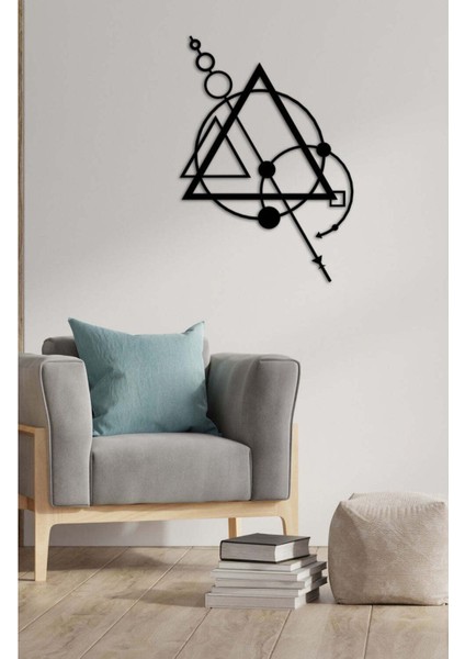 - Archer Geometric Metal Duvar Tablo - Ev Duvar Dekorasyonu - 80 X 53 - Cm -Siyah - Deco-038 modelleri
