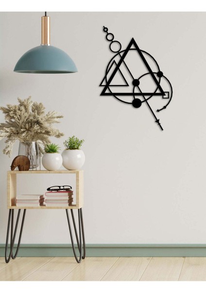 - Archer Geometric Metal Duvar Tablo - Ev Duvar Dekorasyonu - 80 X 53 - Cm -Siyah - Deco-038 fırsatları