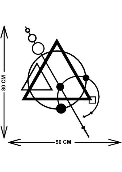 - Archer Geometric Metal Duvar Tablo - Ev Duvar Dekorasyonu - 80 X 53 - Cm -Siyah - Deco-038 indirimleri