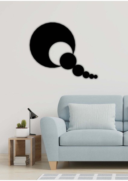 - Ayrılan Baloncuklar Metal Duvar Tablosu - Ev Duvar Dekorasyonu - 70 X 60 - Cm -Siyah - Deco-164 fırsatları