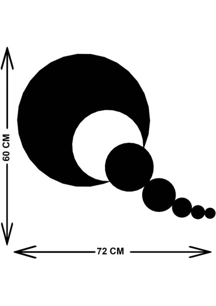 - Ayrılan Baloncuklar Metal Duvar Tablosu - Ev Duvar Dekorasyonu - 70 X 60 - Cm -Siyah - Deco-164 indirimleri