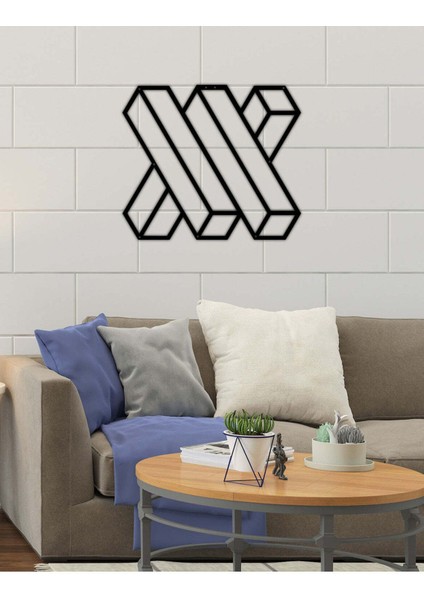 - Jenga Metal Duvar Tablosu - Ev Duvar Dekorasyonu - 50 X 43 - Cm -Siyah - Deco-139