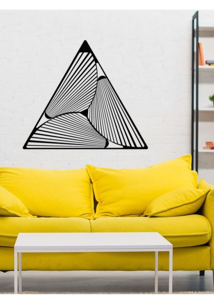 - Triangle Illusion Metal Duvar Tablosu - Ev Duvar Dekorasyonu - 75 X 60 - Cm -Siyah - Deco-174 modelleri
