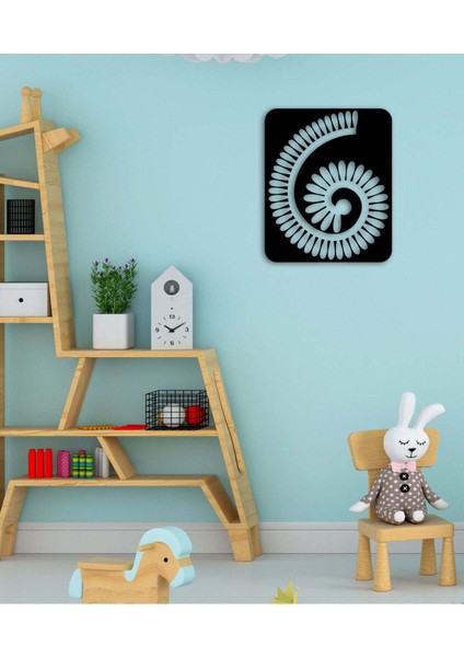 - Rolled Flower Metal Duvar Tablosu - Ev Duvar Dekorasyonu - 50 X 41 - Cm -Siyah - Deco-080