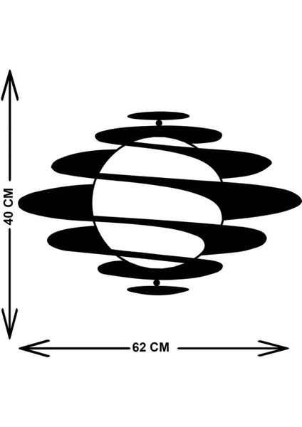 - Tornado Moon Metal Duvar Tablosu - Ev Duvar Dekorasyonu - 40 X 60 - Cm -Siyah - Deco-065 indirimleri