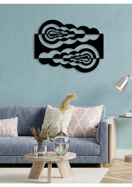- Puffy Cloud Metal Duvar Tablosu - Ev Duvar Dekorasyonu - 70 X 53 - Cm -Siyah - Deco-077 fiyatları