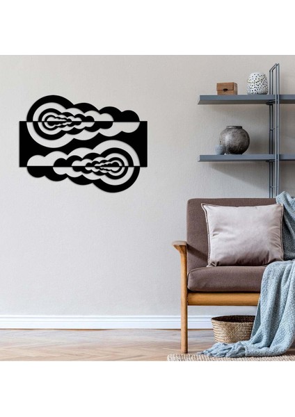 - Puffy Cloud Metal Duvar Tablosu - Ev Duvar Dekorasyonu - 70 X 53 - Cm -Siyah - Deco-077 modelleri