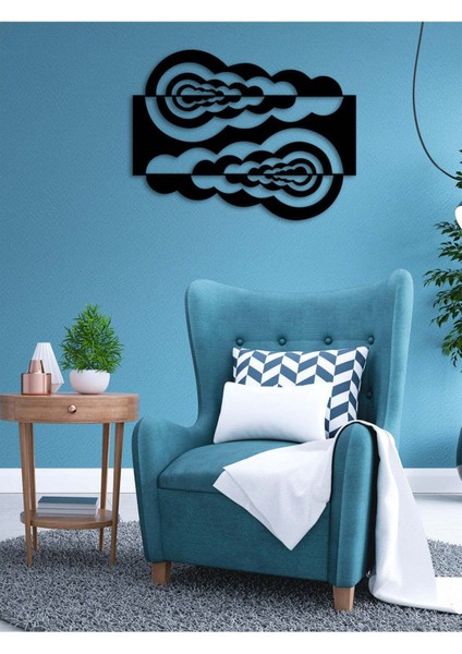 - Puffy Cloud Metal Duvar Tablosu - Ev Duvar Dekorasyonu - 70 X 53 - Cm -Siyah - Deco-077 fırsatları