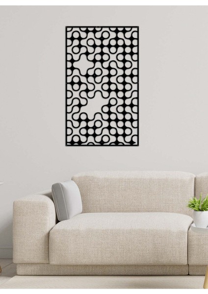 - Plasma Daireler Metal Duvar Tablosu - Ev Duvar Dekorasyonu - 80 X 53 - Cm -Siyah - Deco-114