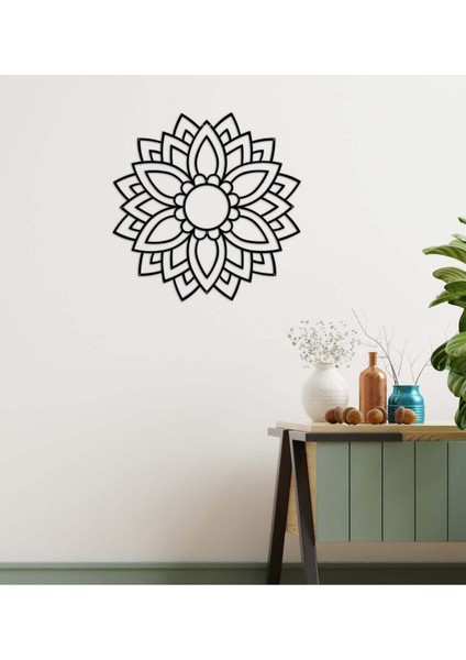 - Mandala Metal Duvar Tablosu - Ev Duvar Dekorasyonu - 60 X 60 - Cm -Siyah - Deco-116 fiyatları