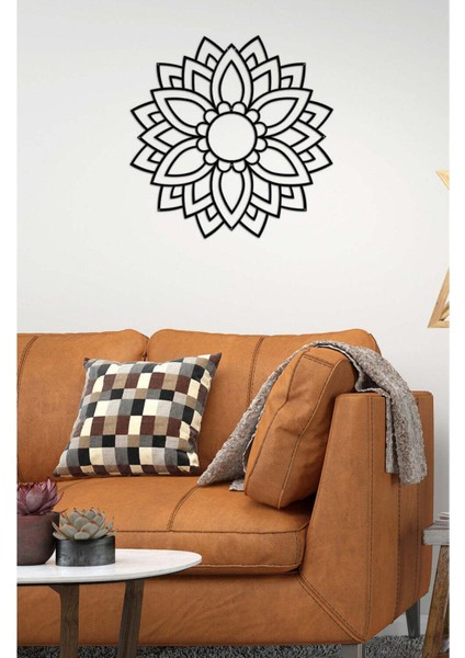 - Mandala Metal Duvar Tablosu - Ev Duvar Dekorasyonu - 60 X 60 - Cm -Siyah - Deco-116 fırsatları