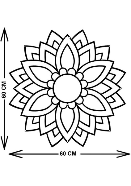 - Mandala Metal Duvar Tablosu - Ev Duvar Dekorasyonu - 60 X 60 - Cm -Siyah - Deco-116 indirimleri