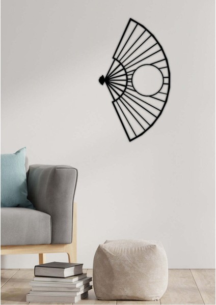 - Japannese Fan Icon Duvar Metal Tablosu - Ev Duvar Dekorasyonu - 70 X 40 - Cm -Siyah - Deco-197 fiyatları