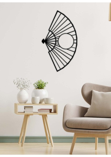 - Japannese Fan Icon Duvar Metal Tablosu - Ev Duvar Dekorasyonu - 70 X 40 - Cm -Siyah - Deco-197 modelleri
