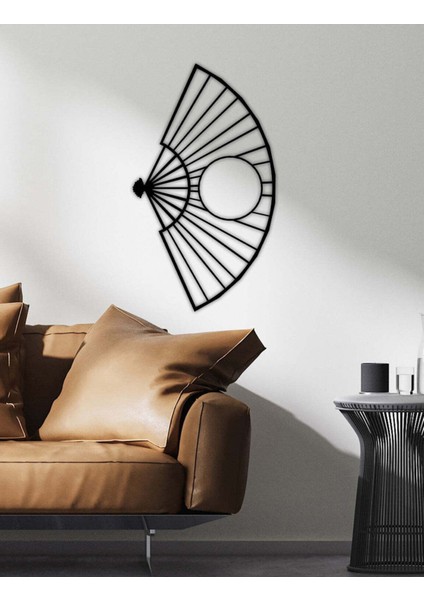 - Japannese Fan Icon Duvar Metal Tablosu - Ev Duvar Dekorasyonu - 70 X 40 - Cm -Siyah - Deco-197 fırsatları