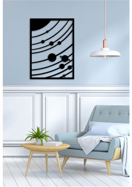 - Gezegenler Metal Duvar Tablo - Ev Duvar Dekorasyonu - 50 X 50 - Cm -Siyah - Deco-040 fiyatları