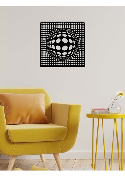 - B&W Daireler Metal Duvar Tablosu - Ev Duvar Dekorasyonu - 45 X 45 - Cm -Siyah - Deco-106 fırsatları