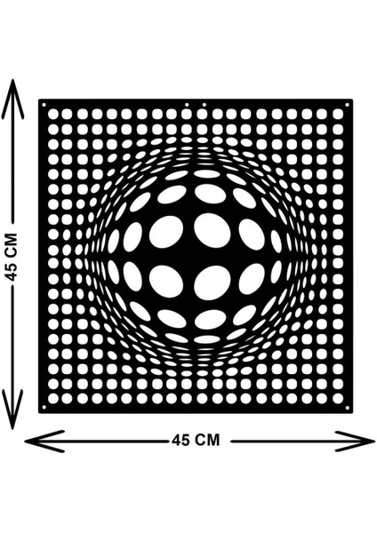 - B&W Daireler Metal Duvar Tablosu - Ev Duvar Dekorasyonu - 45 X 45 - Cm -Siyah - Deco-106 indirimleri