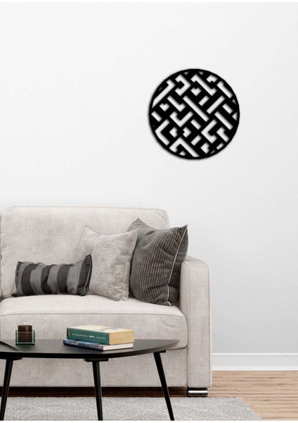 - Dairesel Metal Duvar Tablosu - Ev Duvar Dekorasyonu - 50 X 50 - Cm -Siyah - Deco-002 fiyatları