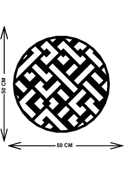 - Dairesel Metal Duvar Tablosu - Ev Duvar Dekorasyonu - 50 X 50 - Cm -Siyah - Deco-002 indirimleri