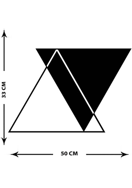 - Balance Of Triangles Metal Duvar Tablosu - Ev Duvar Dekorasyonu - 50 X 33 - Cm -Siyah - Deco-180