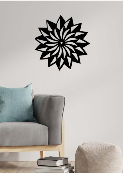 - Rüzgar Gülü Metal Duvar Tablosu - Ev Duvar Dekorasyonu - 50 X 50 - Cm -Siyah - Deco-201 fırsatları