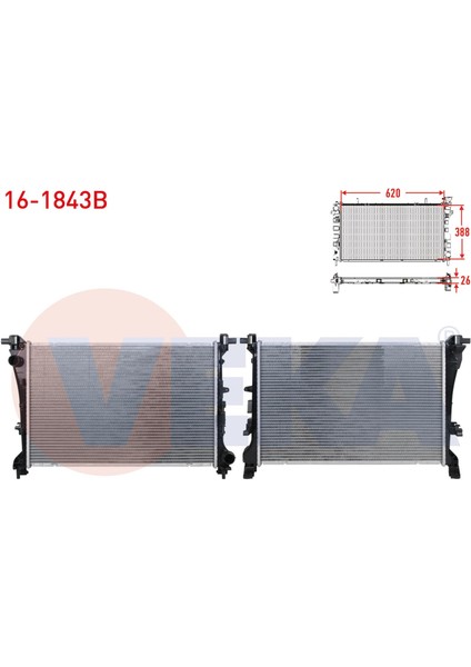 Su Radyatoru Brazıng Fıat Egea 1.3 Mjt - 1.6 Mjt 16V M-T Ac+/- 2015-