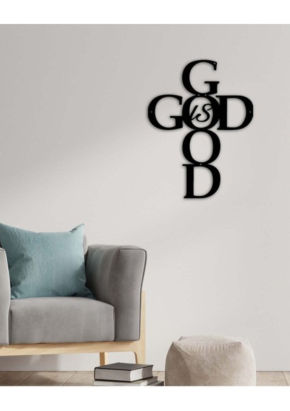- God Is Good Metal Duvar Tablosu - Ev Duvar Dekorasyonu - 50 X 38 - Cm -Siyah - Deco-130 fiyatları