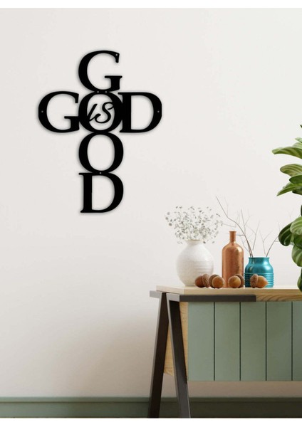 - God Is Good Metal Duvar Tablosu - Ev Duvar Dekorasyonu - 50 X 38 - Cm -Siyah - Deco-130 modelleri