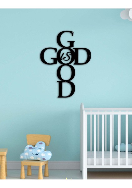 - God Is Good Metal Duvar Tablosu - Ev Duvar Dekorasyonu - 50 X 38 - Cm -Siyah - Deco-130 fırsatları