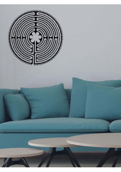 - Chartres Labirenti Metal Duvar Tablosu - Ev Duvar Dekorasyonu - 60 X 60 - Cm -Siyah - Deco-203 fiyatları