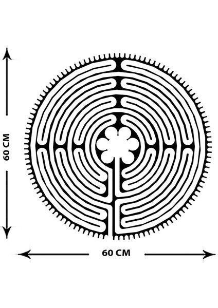 - Chartres Labirenti Metal Duvar Tablosu - Ev Duvar Dekorasyonu - 60 X 60 - Cm -Siyah - Deco-203 indirimleri