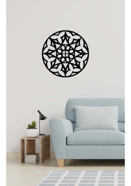 - Mandala Metal Duvar Tablosu - Ev Duvar Dekorasyonu - 60 X 60 - Cm -Siyah - Deco-115 fiyatları