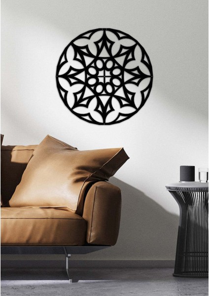 - Mandala Metal Duvar Tablosu - Ev Duvar Dekorasyonu - 60 X 60 - Cm -Siyah - Deco-115 modelleri