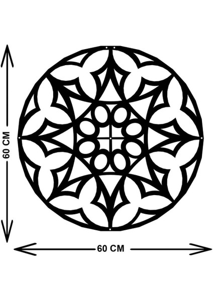 - Mandala Metal Duvar Tablosu - Ev Duvar Dekorasyonu - 60 X 60 - Cm -Siyah - Deco-115 indirimleri