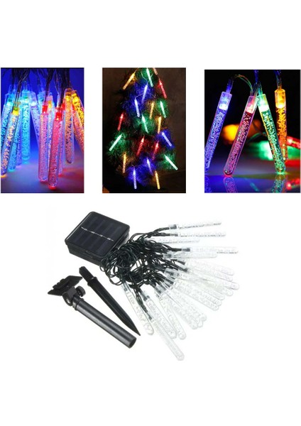 Baloncuklu Stick Solar Aydınlatma Güneş Enerjili Lamba 20 LED Renkli 680 cm AG032
