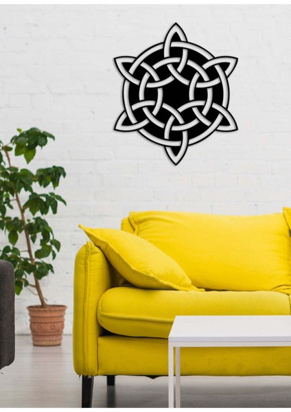 - Kelt Düğümü Metal Duvar Tablosu - Ev Duvar Dekorasyonu - 60 X 52 - Cm -Siyah - Deco-076 modelleri
