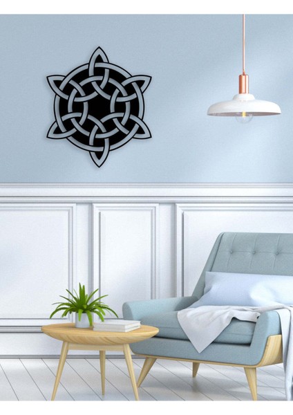 - Kelt Düğümü Metal Duvar Tablosu - Ev Duvar Dekorasyonu - 60 X 52 - Cm -Siyah - Deco-076 fırsatları
