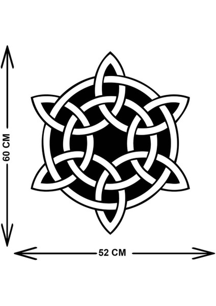 - Kelt Düğümü Metal Duvar Tablosu - Ev Duvar Dekorasyonu - 60 X 52 - Cm -Siyah - Deco-076 indirimleri