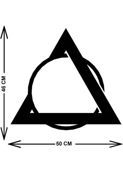 - Triangle Circle Fasab Metal Duvar Tablosu - Ev Duvar Dekorasyonu - 50 X 46 - Cm -Siyah - Deco-088 indirimleri
