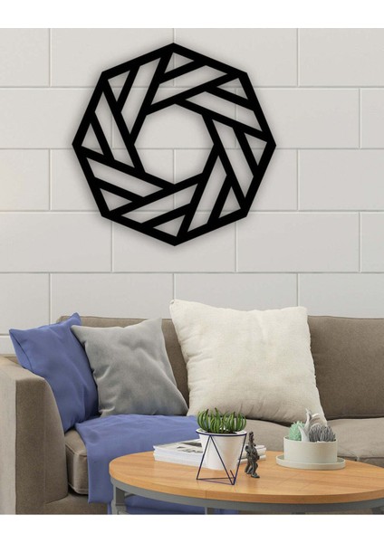 - Geometrik Kesim Daire Metal Duvar Tablosu - Ev Duvar Dekorasyonu - 50 X 50 - Cm -Siyah - Deco-092 fiyatları