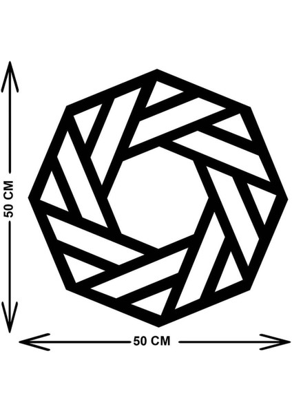 - Geometrik Kesim Daire Metal Duvar Tablosu - Ev Duvar Dekorasyonu - 50 X 50 - Cm -Siyah - Deco-092 indirimleri