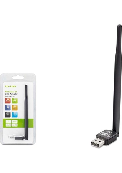 Pıx-Lınk LV-UW10 Wıreless Adaptör 150MBPS 5db Uydu Uyumlu 7601 Ic