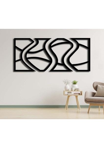 - Esnek Daireler Metal Duvar Tablosu - Ev Duvar Dekorasyonu - 75 X 165 - Cm -Siyah - Deco-055 fiyatları
