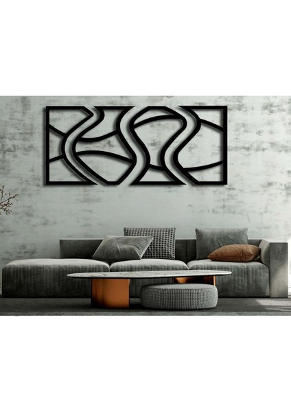 - Esnek Daireler Metal Duvar Tablosu - Ev Duvar Dekorasyonu - 75 X 165 - Cm -Siyah - Deco-055 fırsatları