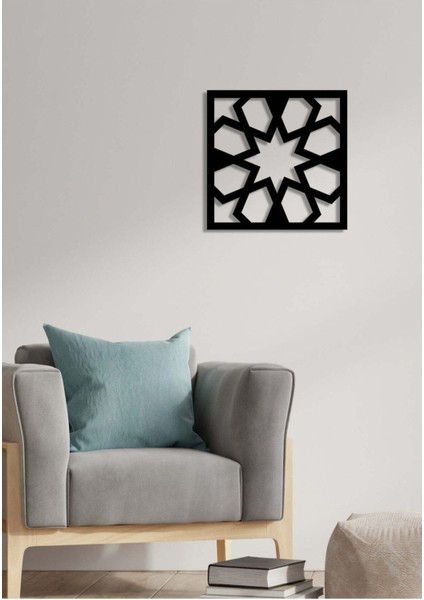 - Selçuklu Metal Duvar Tablosu - Ev Duvar Dekorasyonu - 50 X 50 - Cm -Siyah - Deco-100 fiyatları
