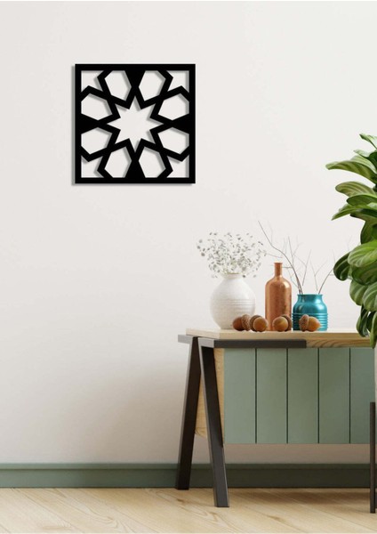 - Selçuklu Metal Duvar Tablosu - Ev Duvar Dekorasyonu - 50 X 50 - Cm -Siyah - Deco-100 modelleri