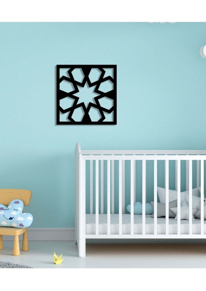 - Selçuklu Metal Duvar Tablosu - Ev Duvar Dekorasyonu - 50 X 50 - Cm -Siyah - Deco-100 fırsatları