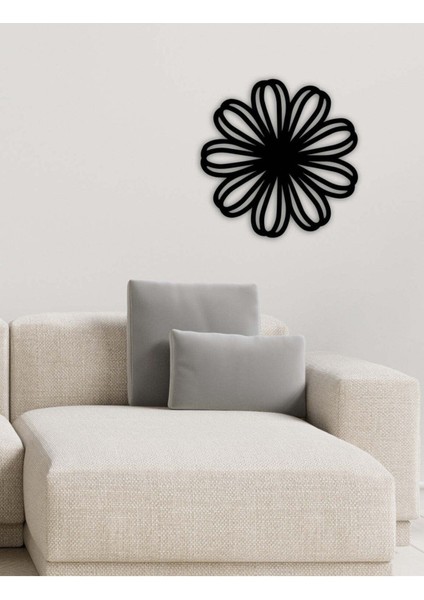 - Daisy Nature Flower Metal Duvar Tablosu - Ev Duvar Dekorasyonu - 50 X 50 - Cm -Siyah - Deco-084 modelleri